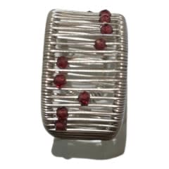 Tana Acton, 11mm Sterling Silver with Faceted Garnets Ring