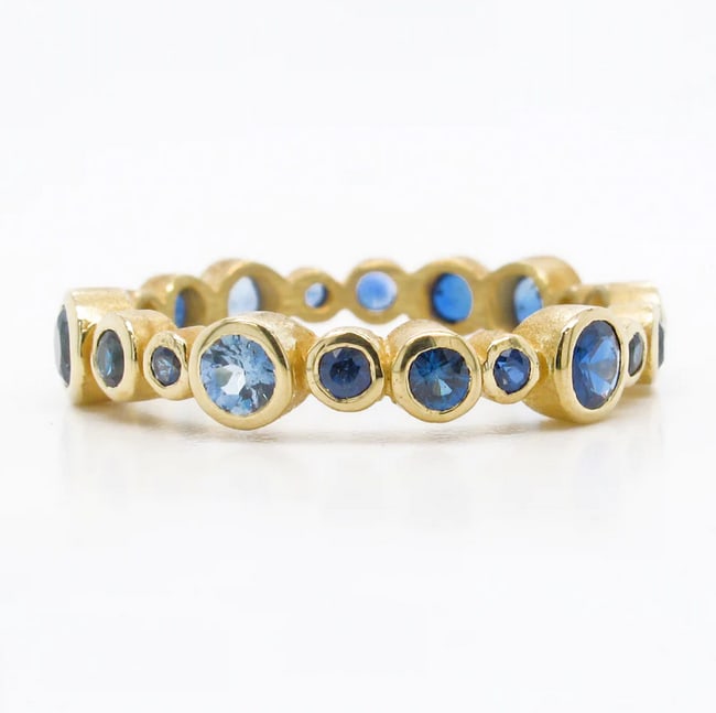Barbara Heinrich, Juliette Ring w/ Multi-Shades of Blue Sapphires