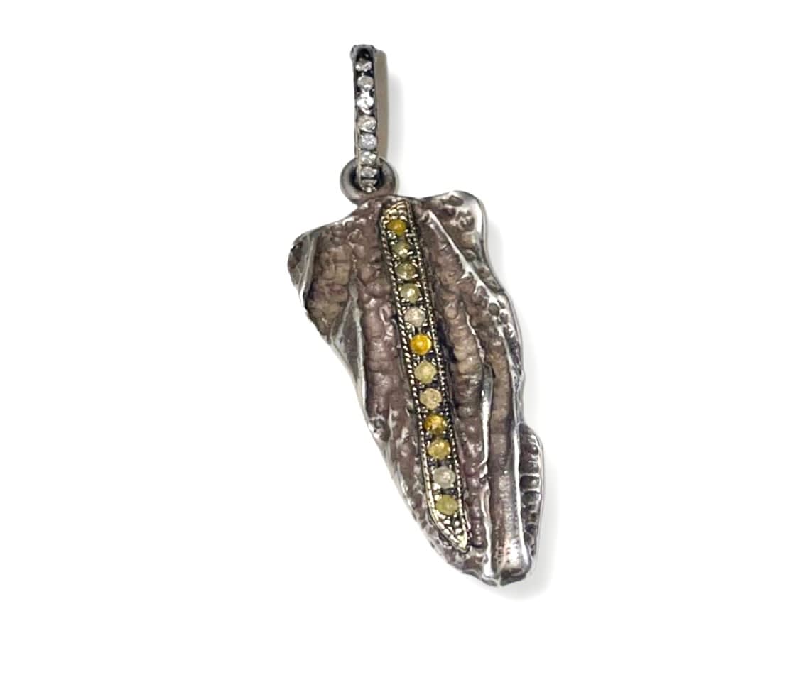 Loree Rodkin, Nature Collection Small Striped Pave Pendant/Bail