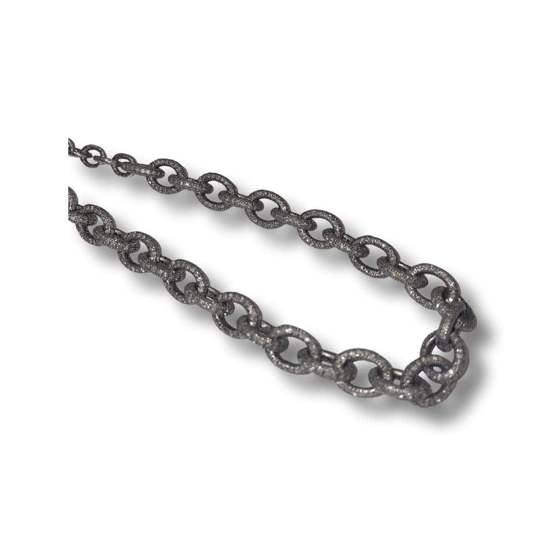 Loree Rodkin, Small Oval All Pave Links Choker/Flinstone Chain/Clasp 16