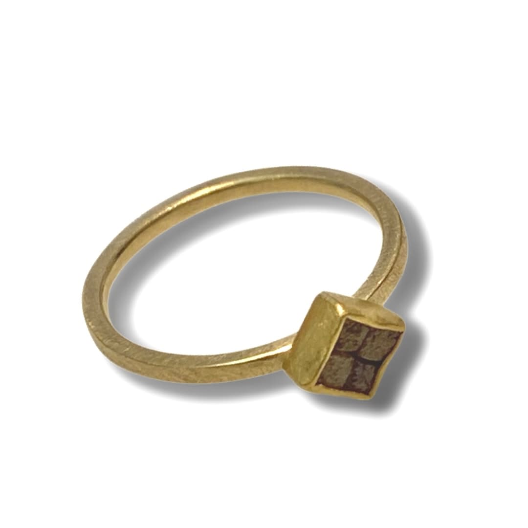 Petra Class, Four Raw Diamond Cubes, Set Together Ring
