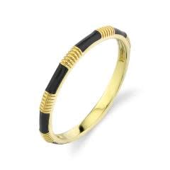 Sloane Street, Black Enamel Band w/ Strie Detail