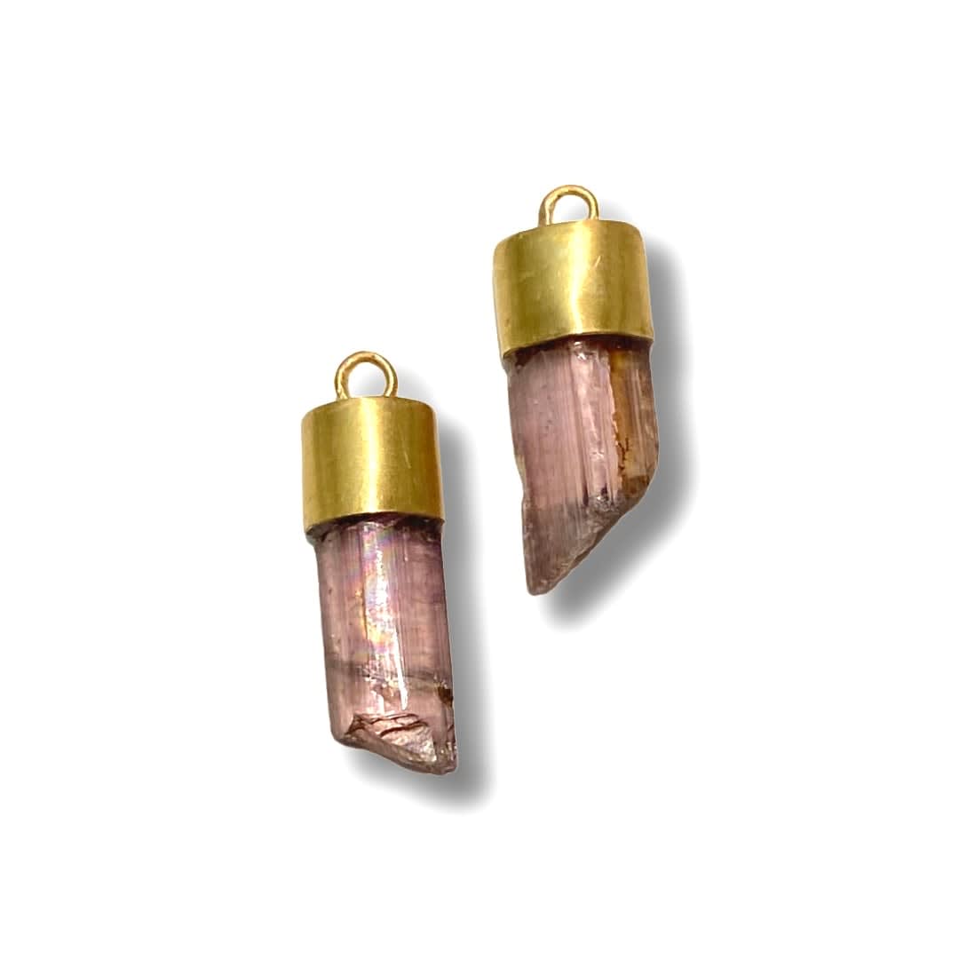 Marki Knopp, Diaspore Crystal Drops, 22K Gold Cap