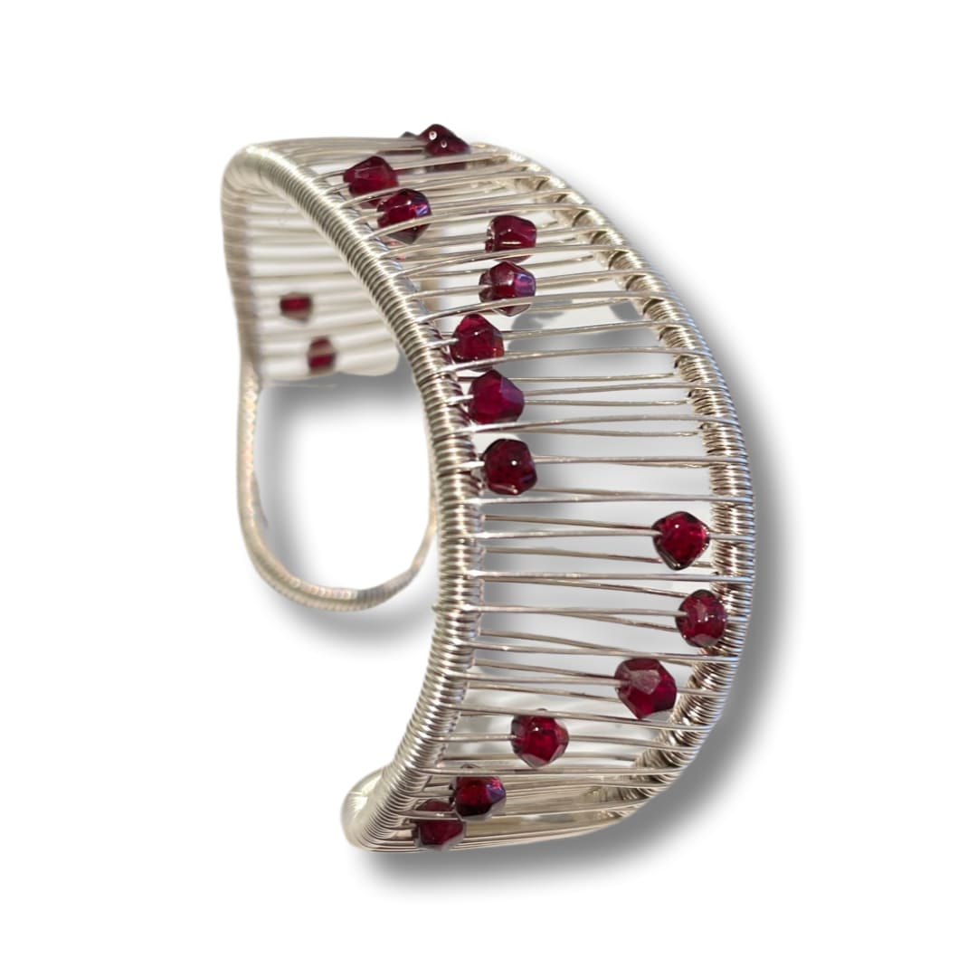 Tana Acton, Cuff Wave with facet Garnet