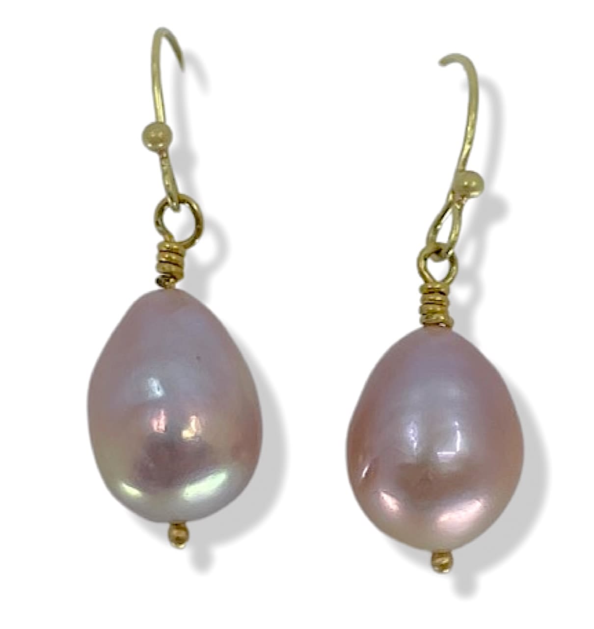 Large pink outlet pearl earrings