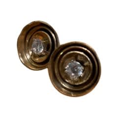 Sasha by Alexander, 'Saturn' Earrings, 14k filled gold stuck-able with white topaz stud, sterling silver