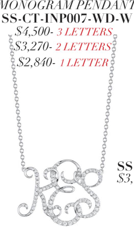 Sloane Street, Monogram Pendant - SAMPLE (SPECIAL ODER ONLY)