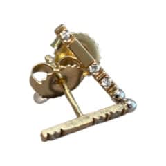 Lauren Chisholm, Bar Earrings Studs with Diamonds 14k 18kw