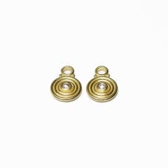 Nanci Modica, 3-Ring Bullseye Drop Earrings 20K Gold & Dia