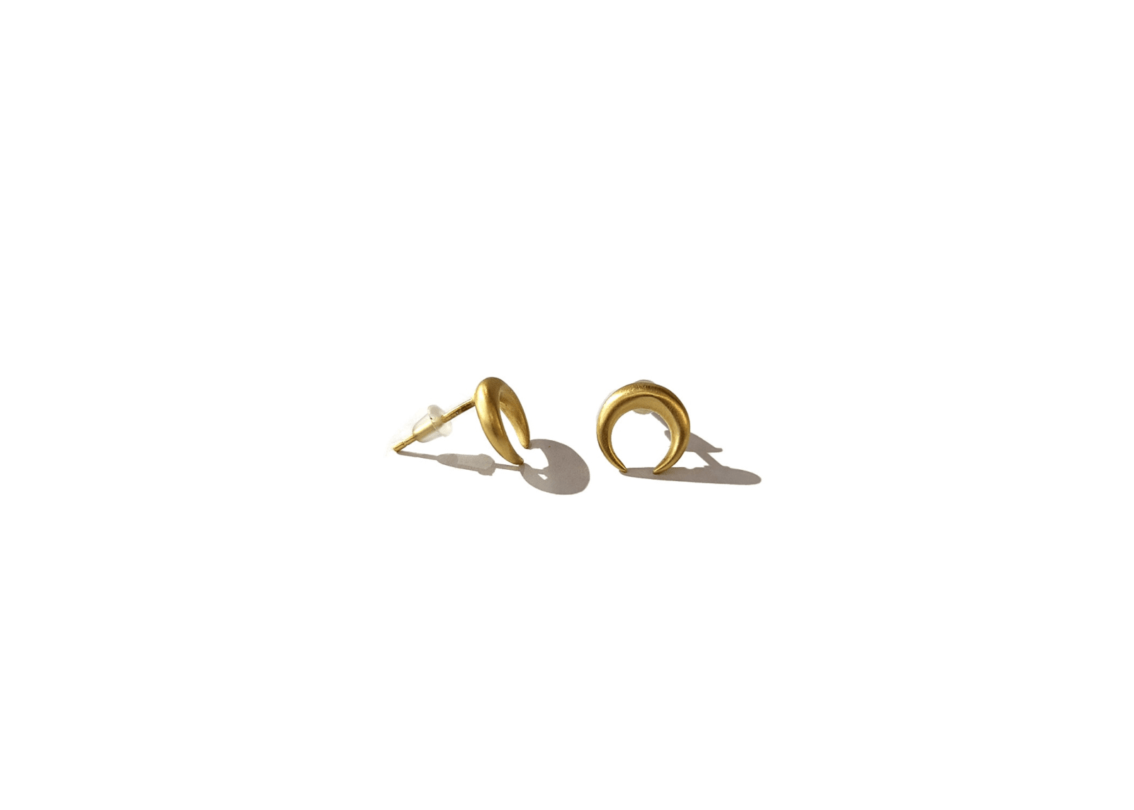 Heather Benjamin, Carved & Cast Lunar Stud Earrings in Gold Plated Recycled SS