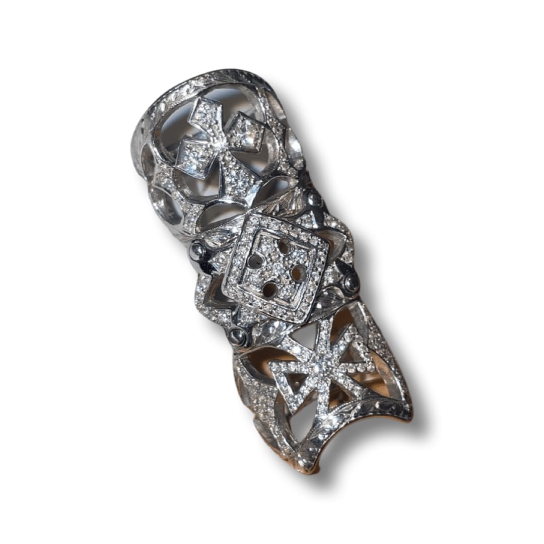 Loree Rodkin, Pave Baby Cross Bondage Ring - 2 Bands Version