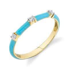 Sloane Street, Turq Enamel Band w/ White Dia Detail