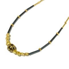 Maria Lightfoot, Black Dia Bead on OSS & 24k Gold Strand
