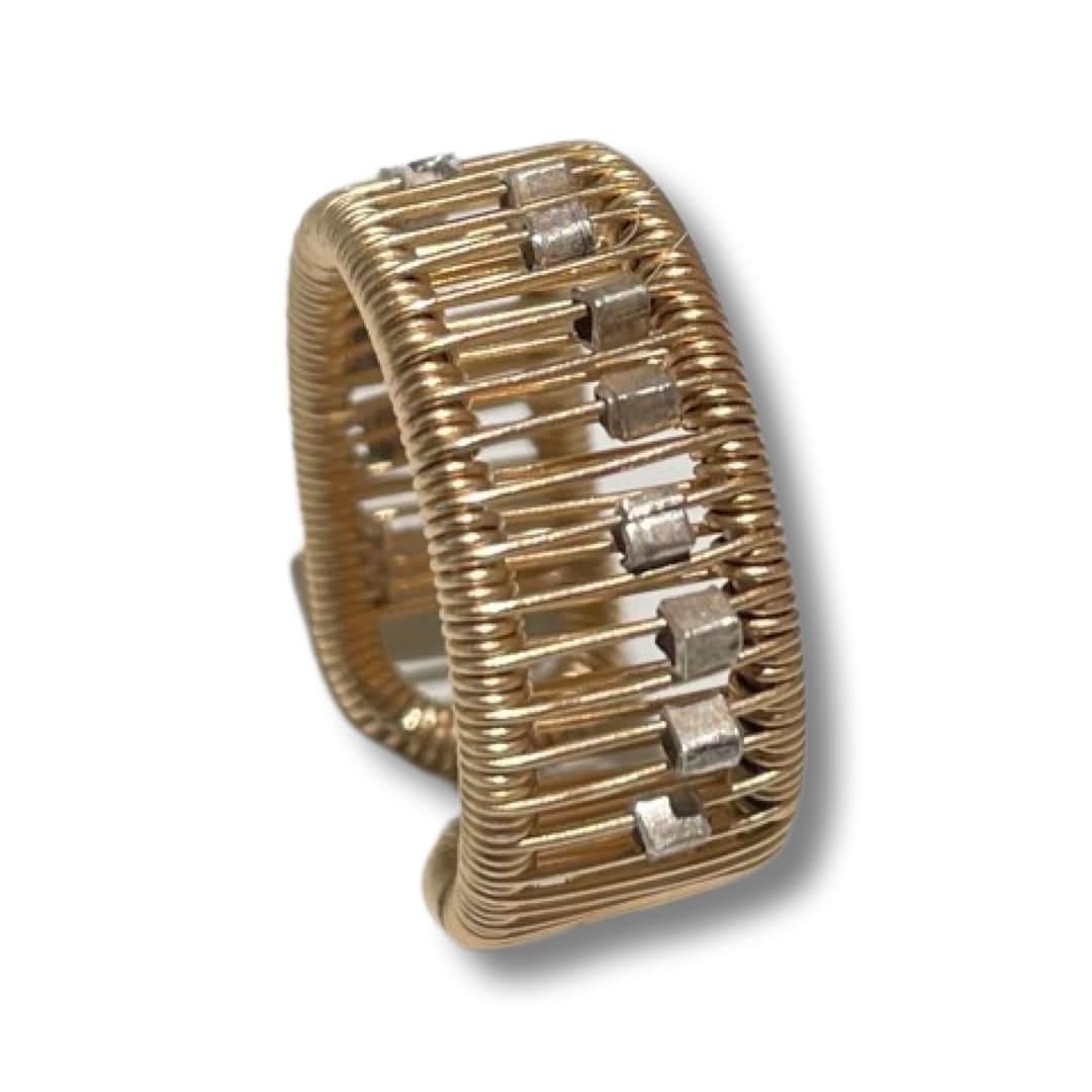 Tana Acton, Ring with sterling silver cubes