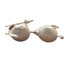 Marki Knopp, Coin Pearls on SS Wire Earrings