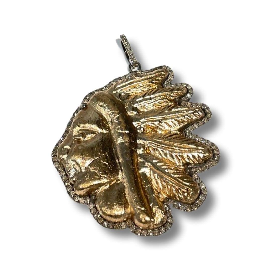 Maria Lightfoot, Chief's Head Pendant w/ Diamonds
