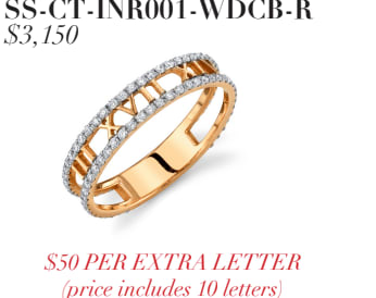 Sloane Street, Roman Numeral Date Ring Thin Band - SAMPLE (SPECIAL ORDER ONLY)