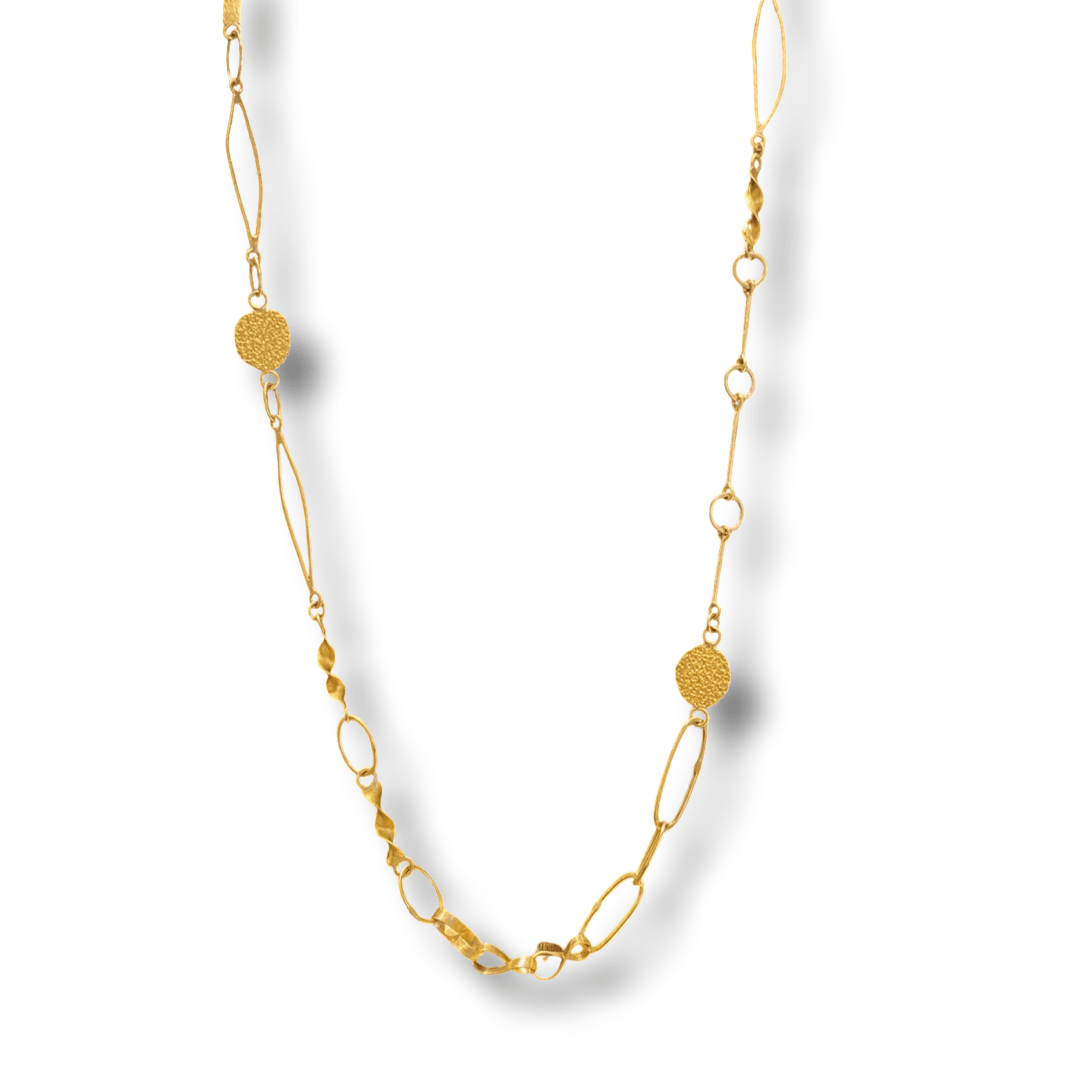 Petra Class, Mixed Shapes Gold Necklace