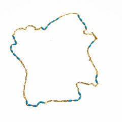 Nanci Modica, Paperclip Necklace, 20K Gold w/ Turq