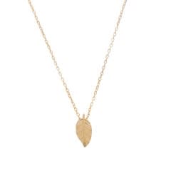 Nayla Shami, Mini Leaf of Gold Necklace, 18k Gold, 16-18