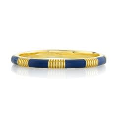 Sloane Street, Blue Enamel Stacker Band w/ Strie Detail