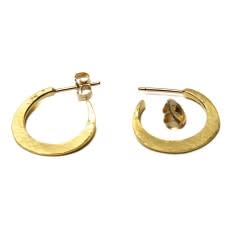 Nanci Modica, Med Hammered Hoop Earrings 22K Gold