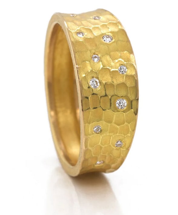 Barbara Heinrich, Tapered Carved Glacier Ring w/ 28 Dia