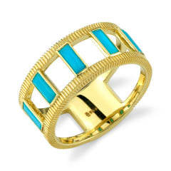 Sloane Street, Emerald Cut Turq Ring