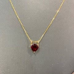 1533 Jewelry, Charmed, I'm Sure - Garnet in 14K YG Setting Charm