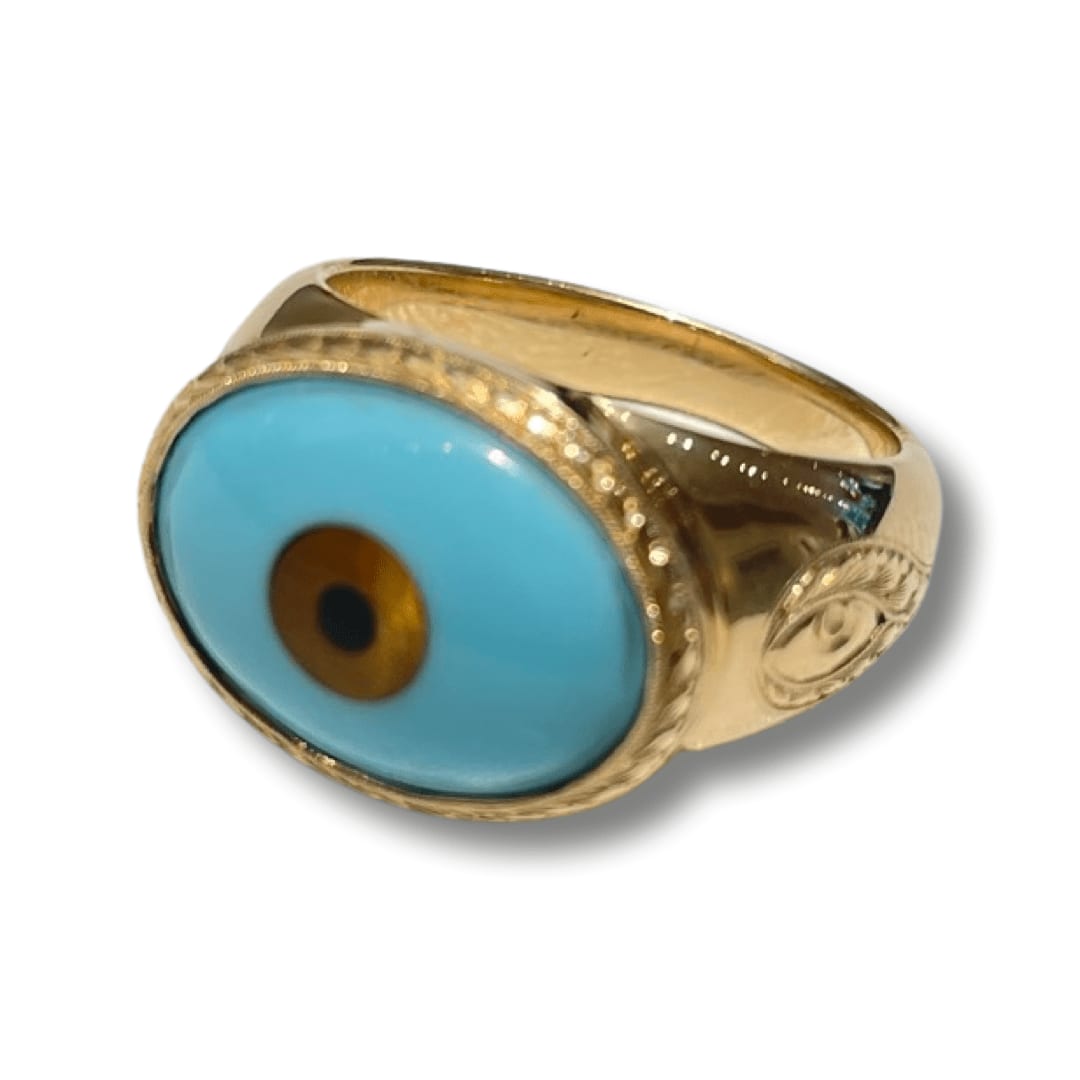 Loree Rodkin, Club Signet Ring with Evil Eye Center