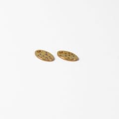 Nanci Modica, 20k Gold Drops, Oval Hammered w/ 9 Dia Each