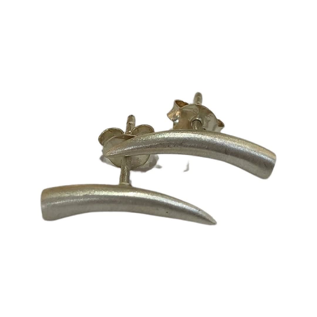 Heather Benjamin, Carved & Cast Silver Shard Stud Earrings