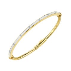 Sloane Street, White Onyx Baguette Bracelet w/ Strie Detail