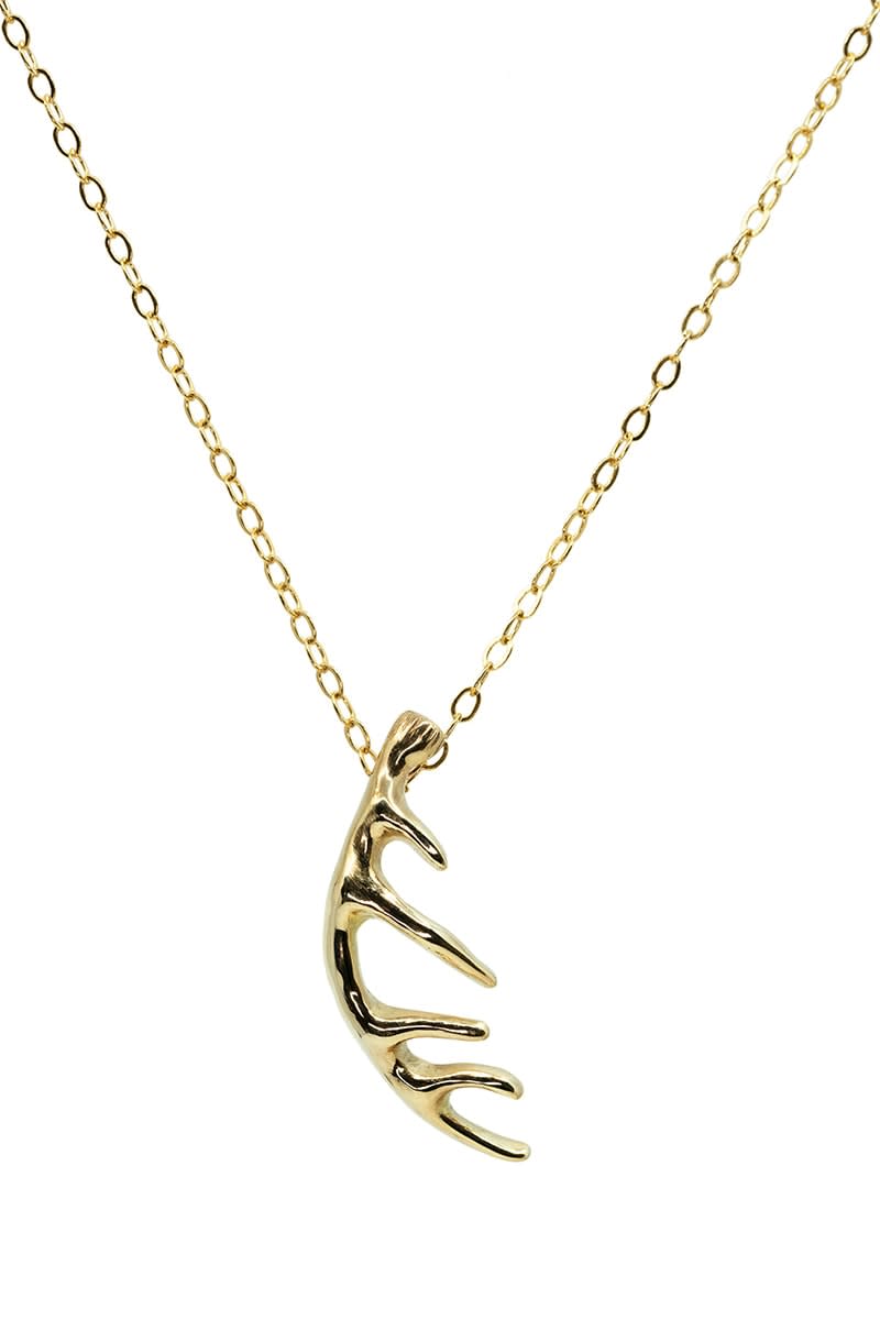 Jenn Dewey, Elk Antler Pendant - 14K YG