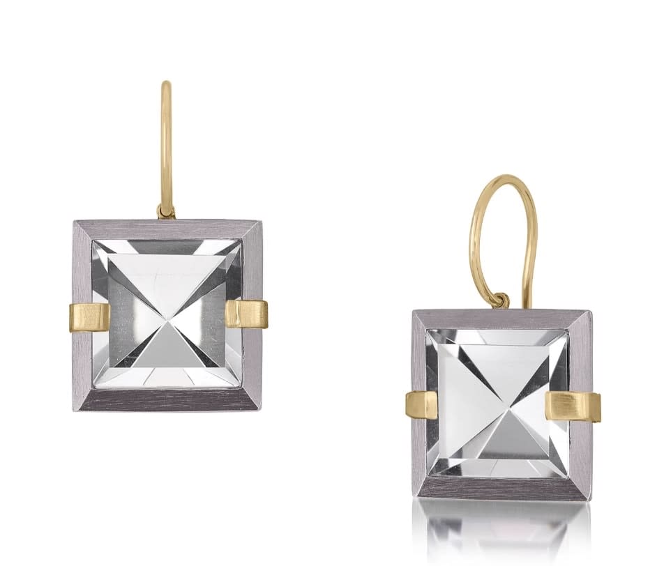 Elizabeth Garvin, Clear Crystalline Quartz Earrings