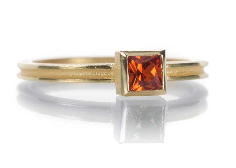 Barbara Heinrich, Square Orange Sapphire Ring