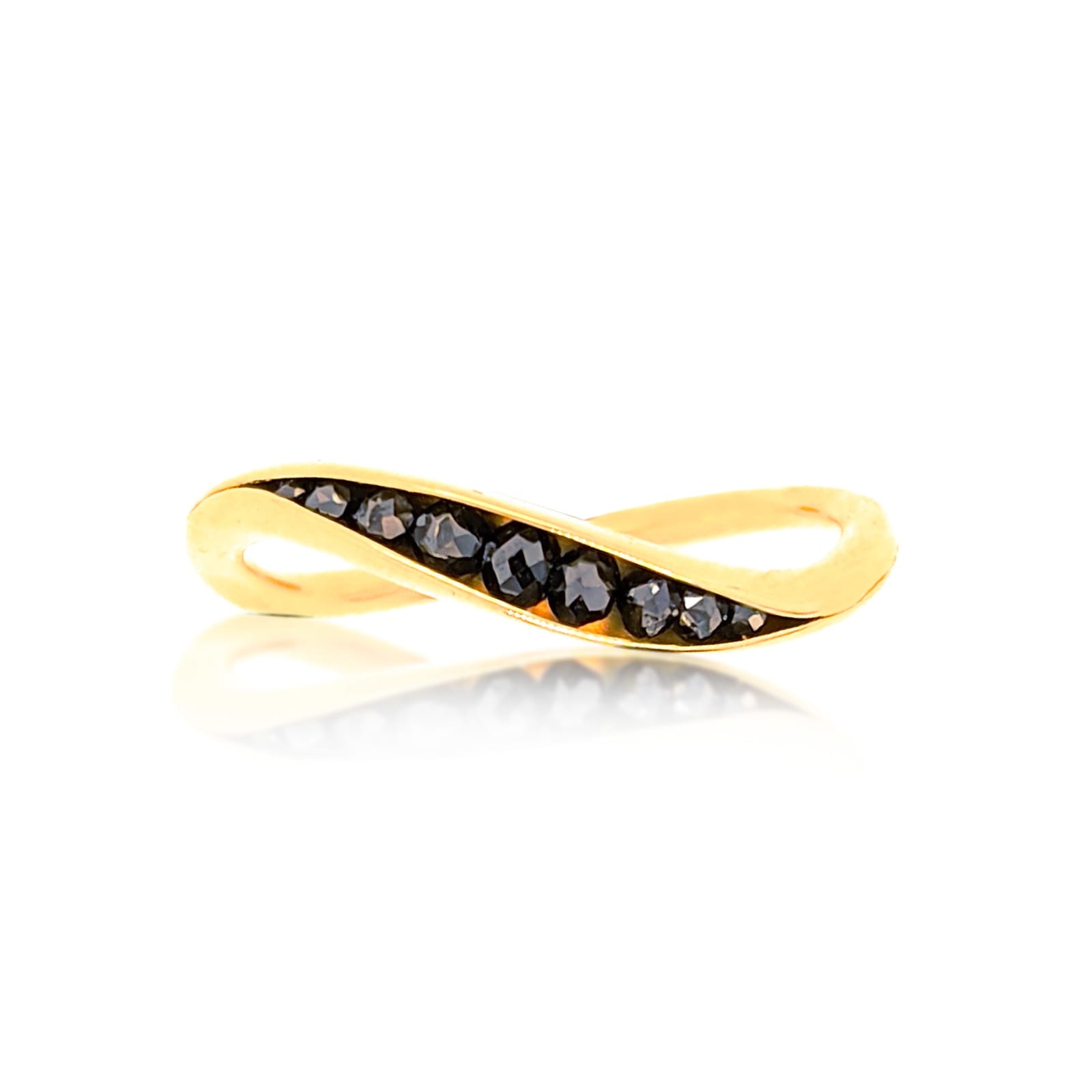 Timo Krapf, Wave Ring w/ Black Diamonds, .58cttw, 18k