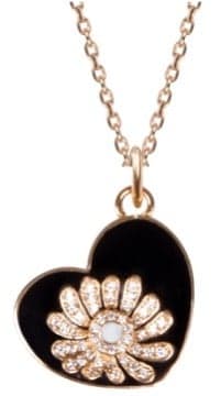 Nayla Arida, White & Black Enamel Heart w/ Message Engraved