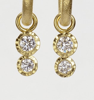 Cheryl Rydmark, Double Diamond Drops, 18k yellow gold, 0.16 cttw (small)