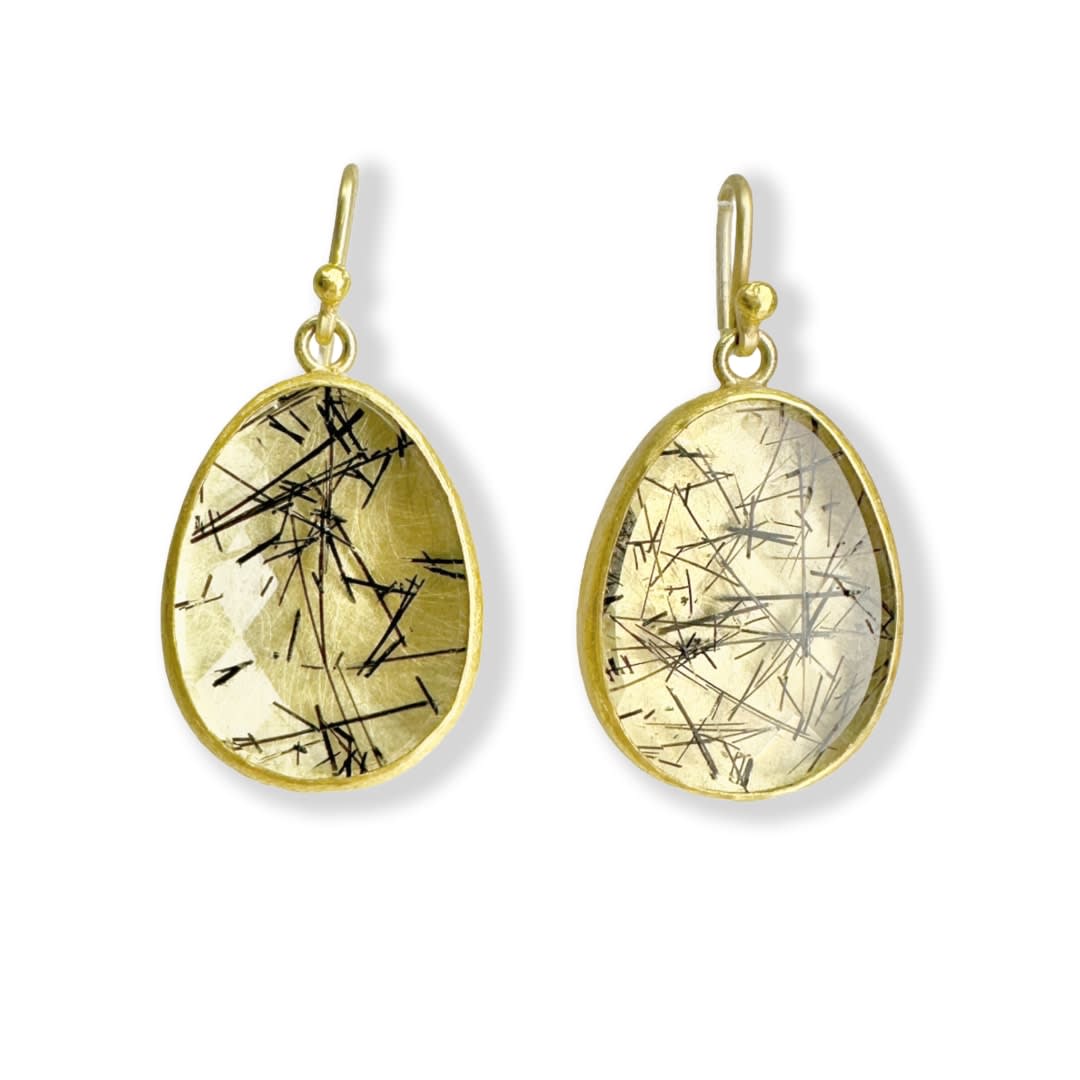 Tourmalinated quartz earrings cheap