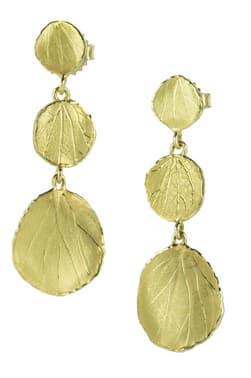 Barbara Heinrich, Gold Triple Petal Earrings