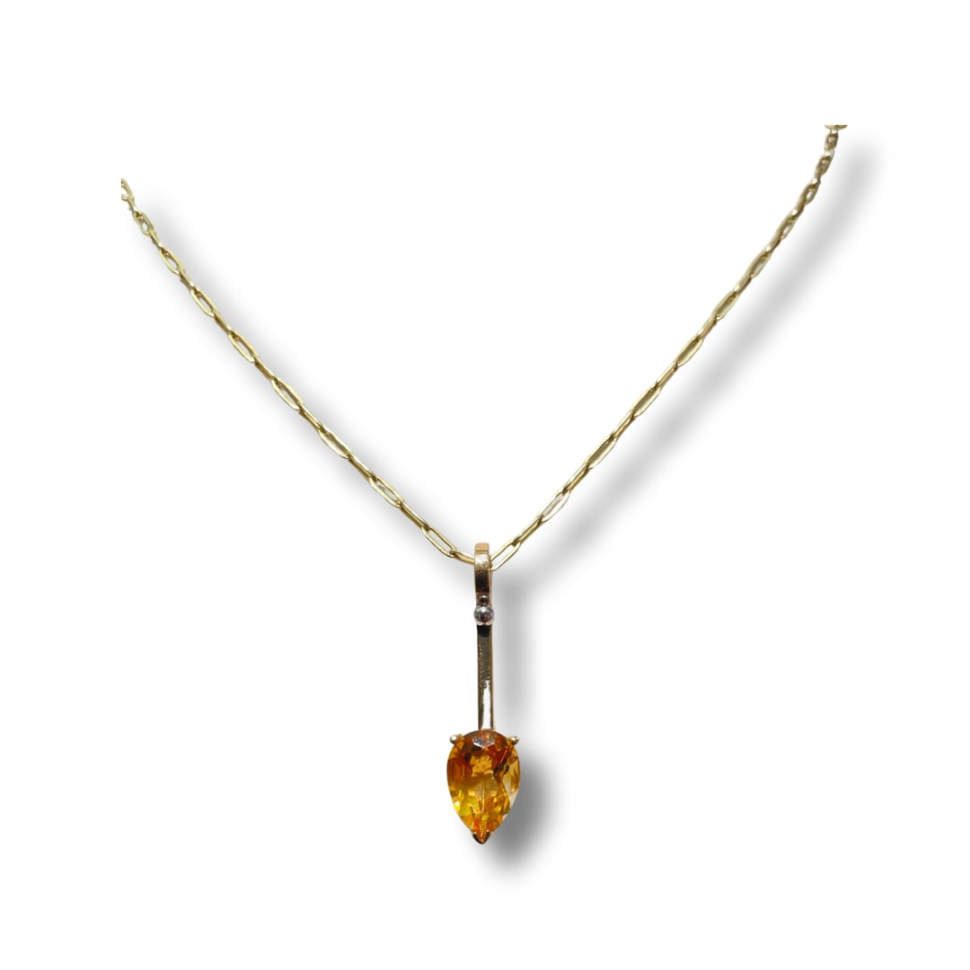 Lauren Chisholm, Citrine pear Charm 14k, 18k