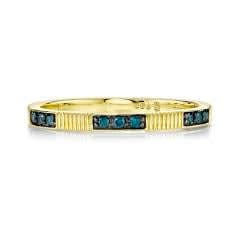Sloane Street, Stacker Ring w/ Blue Dia & Strie Detail