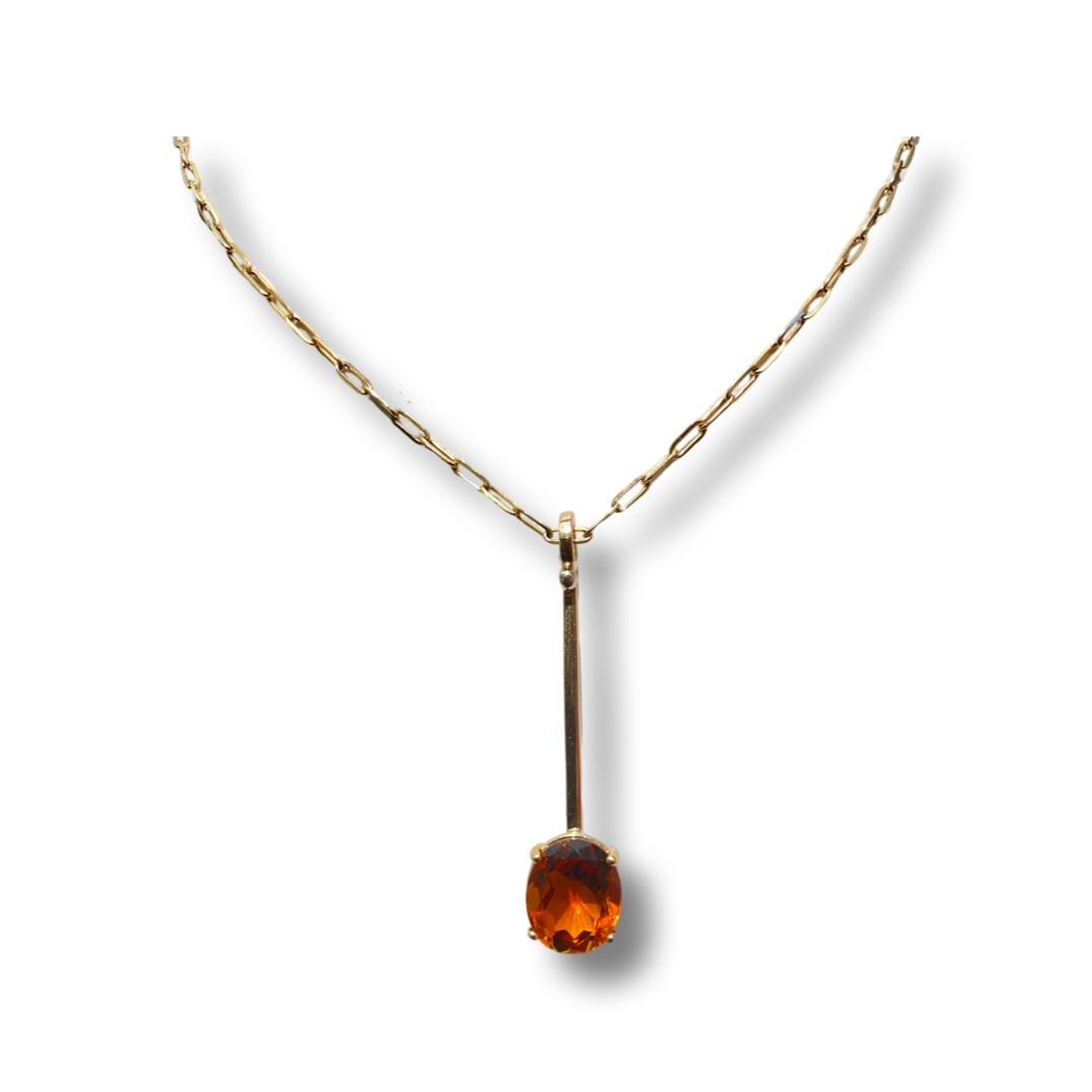 Lauren Chisholm, Madiera Citrine, Long Oval Charm, 14k, 18k