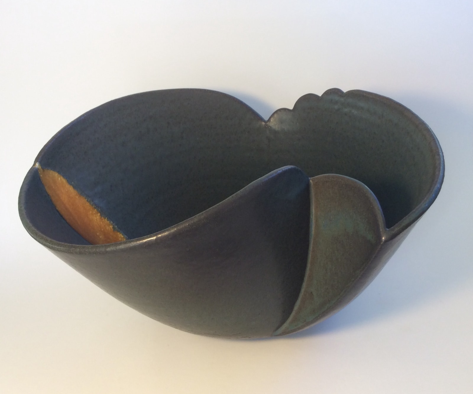 Goedele Vanhille, GV297 (Dark Teal Bowl with Orange Mark), 2021 AD