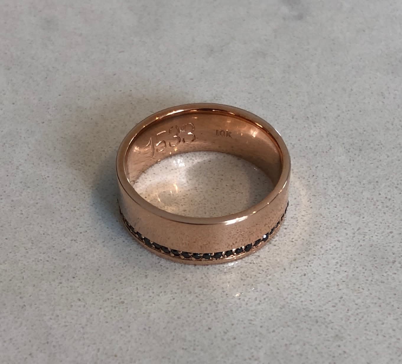 1533 Jewelry, Julieta Cigar Band with Black Diamonds