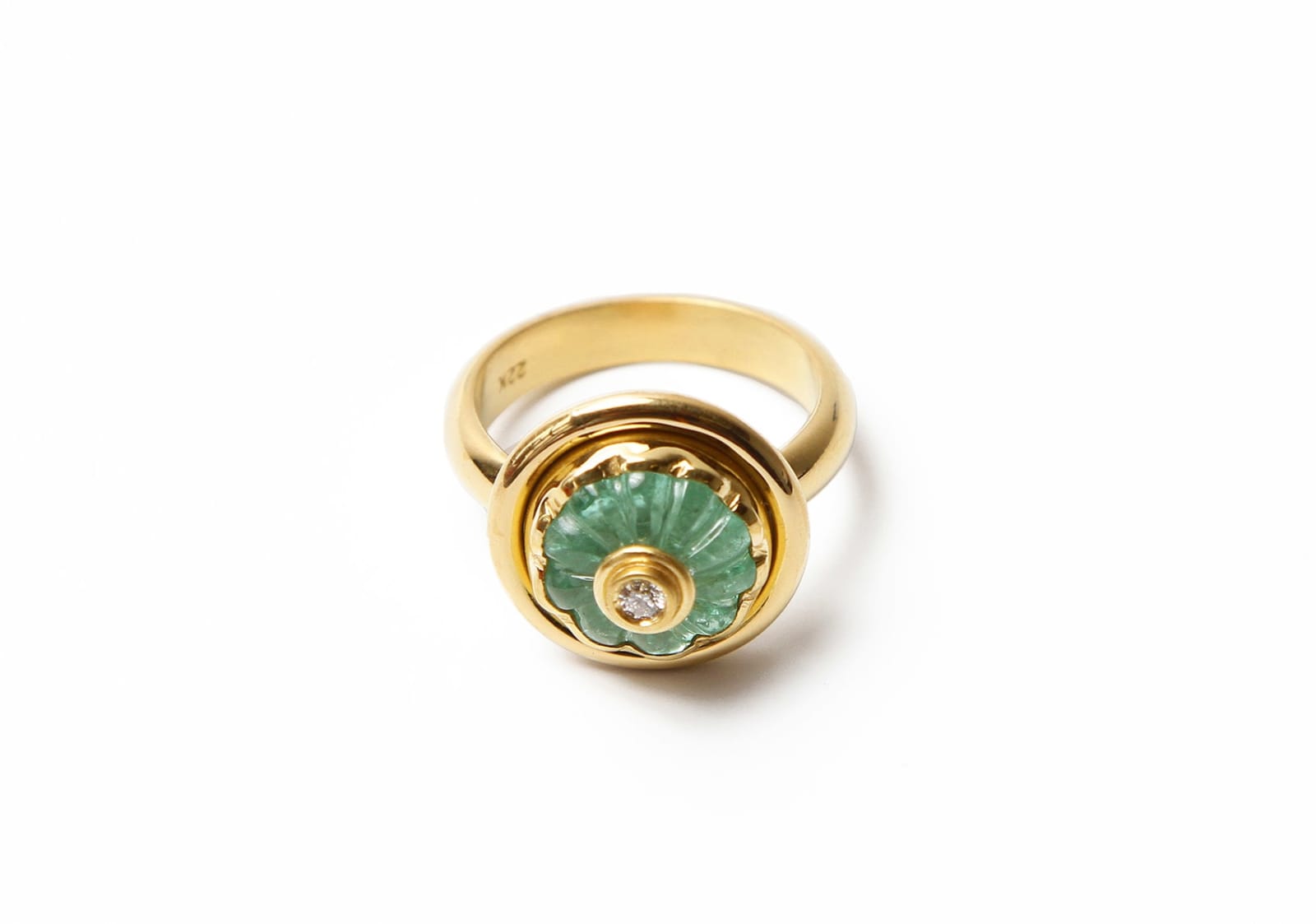 Nanci Modica, 10mm Emerald and Dia Ring