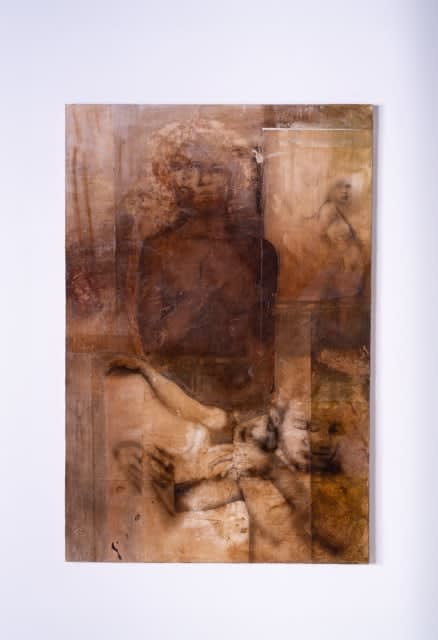 Roberto Cortázar, Five figures in an interior, 2017 - 2023