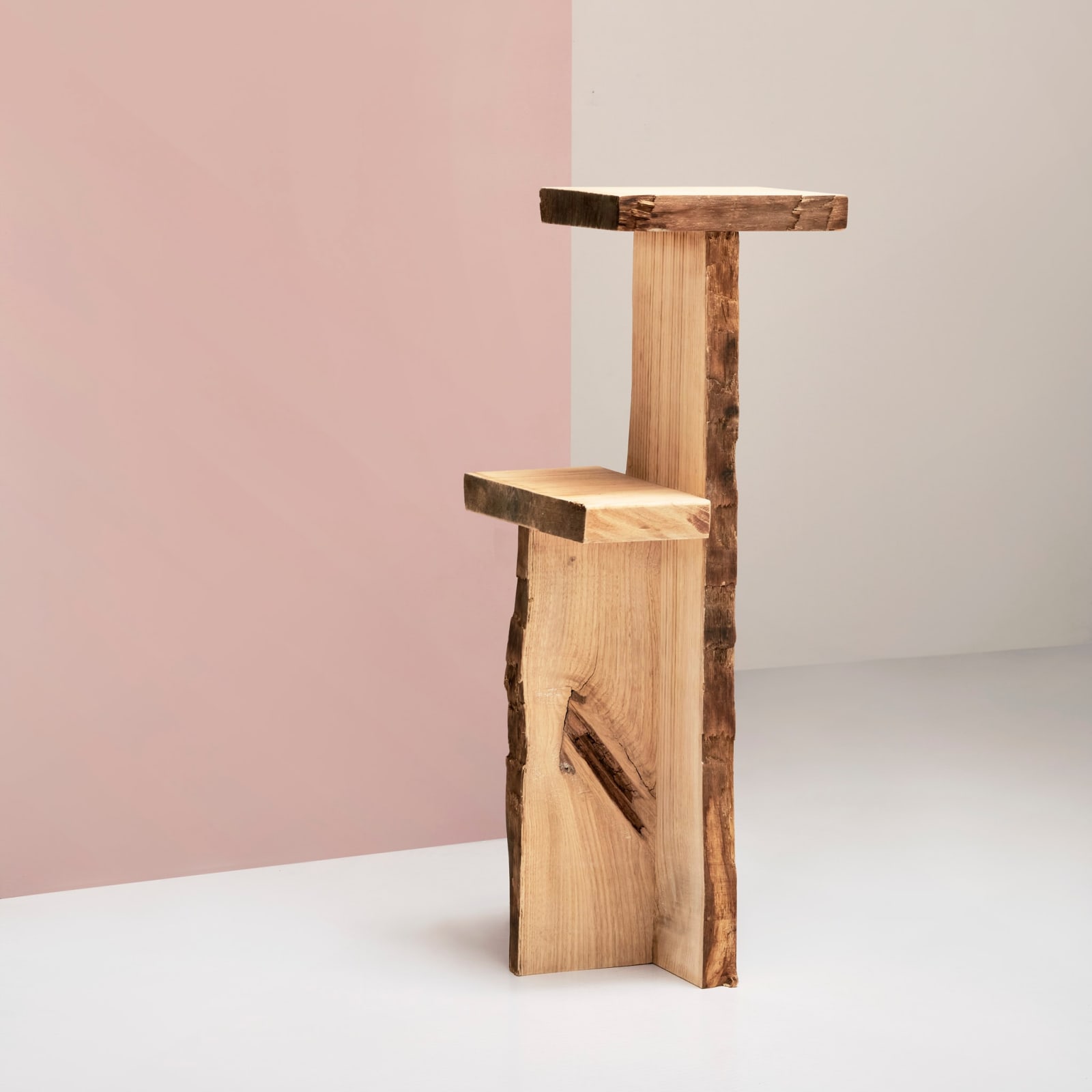 Willem Van Hooff, Ripped wood podium, 2025