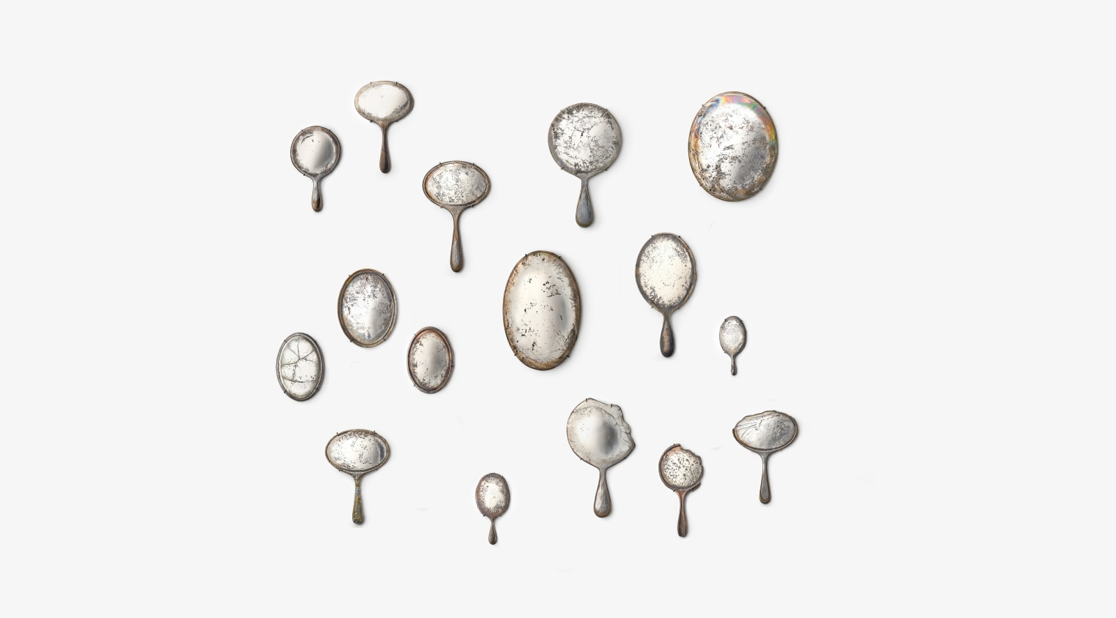 Adi Toch, Large round hand mirror (Cloudy), 2023